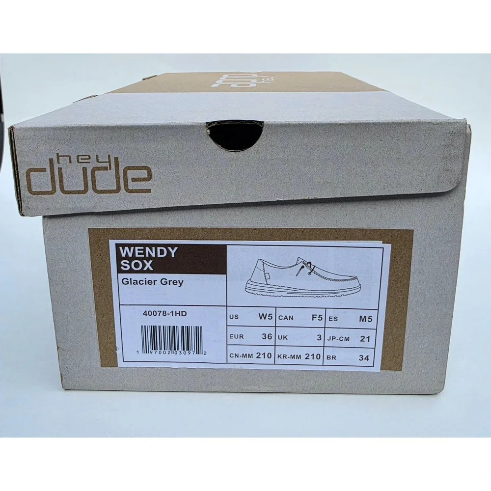 Hey Dude Wendy‎ Sox Glacier Grey Womens 5